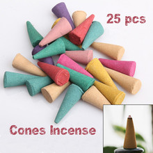 25Pcs/Pack Mix Natural Incense Stowage Colorful Fragrance Triple Scent Incense Cones Or Incense Tray Potpourri New 2024 - buy cheap