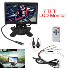 7"  TFT Color LCD Car Rear View Camera Monitor Support  2CH Input + IR Remote Control For DVD VCD STB with Bracket 2024 - buy cheap