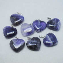 10 Pieces / Lot Nature Amethystt Stone Bead Loose Beads Accessorie DIY fashion fittings Heart Shape Size 20mm 2024 - buy cheap