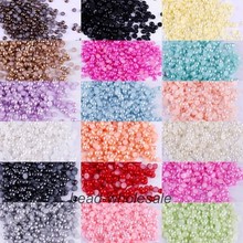 OMH wholesale 2000pcs 2mm Half-round Flatback Acrylic Pearl For Nail Art Phone Craft 18colors ZL537 2024 - buy cheap