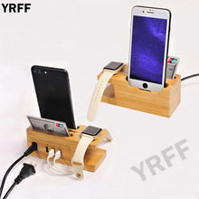 Mobile Phone Holder for iPhone For samsung For Watch 3 USB Charger Storage Universal Wood Charging Dock Stand 2a Fast Charging 2024 - buy cheap