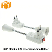 360 Degrees Flexible Extended E27 to EU Plug Lamp Holder Converter with Switch ON/OFF. 2024 - buy cheap