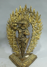 12 "tibet budismo templo bronze 24k ouro irritado padmasambhava estátua de buda 2024 - compre barato