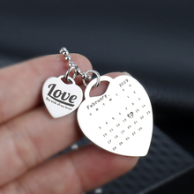 Valentine's Day Gift for Her Stainless Steel Heart Necklace Love Calendar Pendant Necklace for Girlfriend Wife Women Memorial-30 2024 - buy cheap