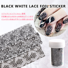 6 bottles/lot 120cm Nails Foil Stickers Black White Lace Flowers Design Manicure Gel Polish 3D Nails Art Decorations Decals 2024 - buy cheap