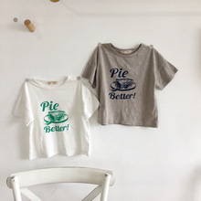 Camiseta infantil de algodão, camiseta de manga curta para meninos e meninas, verão 2019 lz242 2024 - compre barato