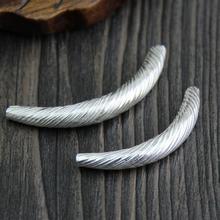 Handmade Thai 925 Silver Bead Sterling Curved Tube Bead DIY Bracelet Bead Pure Silver Jewelry Findings 2024 - buy cheap