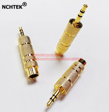 NCHTEK 6.35mm Female Plug to 3.5mm Male Jack Gold Audio Stereo Converter Audio Player/Free shipping/20PCS 2024 - buy cheap