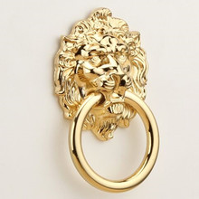 Vintage fashion gold  lionhead furniture knobs gold drawer cabinet knobs pulls gold drop rings dresser door pulls handles bronze 2024 - buy cheap
