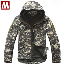 Hooded Men Winter Battle Jackets Waterproof Tactics Jacket Men's Military Clothes Army Camouflage Soft Shell Coat Big Size XXXL 2024 - buy cheap