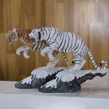 Simulador de tigre da moda, modelo tigre siberiano, decoração para o lar de artesanato, estatuetas colecionáveis em miniatura 2024 - compre barato