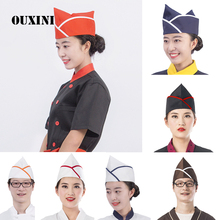 Chapéu japonês de gaze para chef de cozinha, chapéu para sushi com chapéu branco para trabalho de homens e mulheres chapéu de garçom respirável para cozinhar 2024 - compre barato