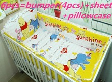 Promotion! 6PCS  bedding baby boy kit piece set baby bedding kit 100% cotton (bumper+sheet+pillow cover) 2024 - buy cheap