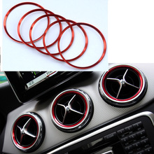 Angelguoguo-Decoración para la salida del aire del coche, anillo adhesivo, de aleación de aluminio, para el cuadro de mandos de Mercedes Benz A/B/GLA/CLA 2024 - compra barato