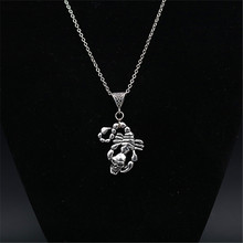 WKOUD 1pc Silver Plated Metal Scorpion King Skeleton Pendant Halloween Punk Necklace DIY Handmade Jewelry Friends Gift 2024 - buy cheap