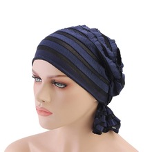 Women Cancer Turban Hat Chemo Headscarf Hats Ruffle Beanies Cap Muslim Headwrap Bonnet Turban Headwear Chemotherapy Caps 2024 - buy cheap