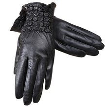 2019 брендовые кожаные перчатки для женщин женские высококачественные действительно зимние кожаные перчатки Женские зимние кожаные перчатки теплые варежки 2024 - купить недорого