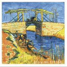 Pinturas de le bridge de lang16a a arles, pinturas à mão de alta qualidade em tela 2024 - compre barato