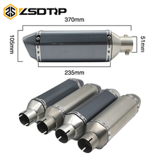 ZSDTRP 35-51mm Universal Motorcycle Slotted/not Slotted Exhaust For Honda cb650f nc750x ATV Dirt Pit Bike Escape Moto 2024 - buy cheap