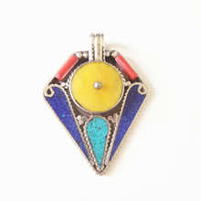 TBP769 Nepal Hand Vintage Lovely Pendant Copper Inlay Colorful Stone Pendants 2024 - buy cheap