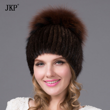 Foreign trade in Europe and America in winter mink fur hat on wide Sew side flower hat fashion warm hat DHY-26 2024 - buy cheap