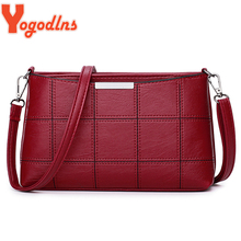 Yogodlns Women small solid Plaid Bag PU Leather Shoulder Bags Women Crossbody Bag Ladies Designer High Quality retro purse 2024 - buy cheap
