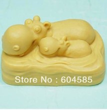 Hippo family 50330 Craft Art Silicone Soap mold Craft Molds DIY Handmade soap molds 2024 - buy cheap