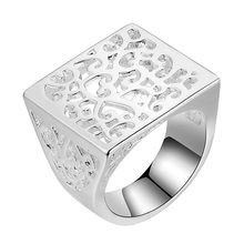 Серебряное полое квадратное кольцо на палец, модные ювелирные изделия унисекс, крутой уличный стиль, высокое качество, низкая цена, AR333 2024 - купить недорого