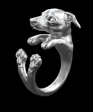 newest wholesale retro Italy Greyhound Ring free size hippie animal Greyhound dog Ring jewelry for pet lovers 12pcs/lot 2024 - buy cheap