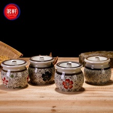 Sugar salt seasoning cans ceramic glaze antique suit creative Japanese hand 2024 - buy cheap