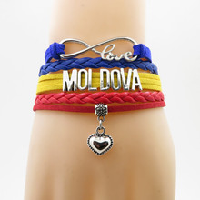 Pulsera infinity de Moldavia para hombre y mujer, brazalete de cuerda con amuleto de corazón, joyería de Moldavia 2024 - compra barato