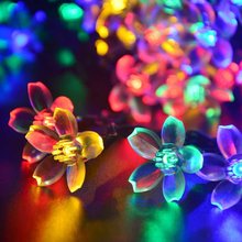 50 led cor da flor solar natal luz string interior jardim festival decoração luz corda 2024 - compre barato