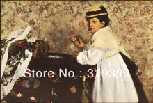 Reprodução da pintura a óleo em tela de linho, hortense valpinson by assento degas, frete grátis, artesanal, alta qualidade 2024 - compre barato