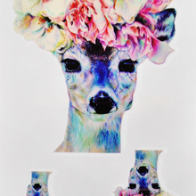 Fashion Waterproof Tattoo Sticker Flower Water Transfer Deer Head Flash Temporary Tattoos Body Art 2022 - купить недорого