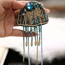 Rhinestone Jellyfish Beaded Patch for Clothing Sewing on Beading Applique Shirt Shoes Bags Apparel DIY Decoration Patches 2024 - buy cheap