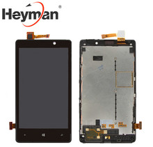 Heyman LCD Display Touch Screen Digitizer Glass Replacement with Frame for Nokia 820 Lumia with Logo Free shipping 2024 - купить недорого