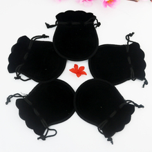 Wholesale 100pcs/lot 7x9cm Black Velvet Bags Small Gourd Drawstring Gift Bag Favor Necklace Charm Jewelry Packaging Bags Pouches 2024 - buy cheap