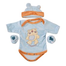 Keiumi-conjunto de roupas para meninos, bonecos para bebês reborn de 17 polegadas, acessórios com veludo de cristal azul, roupas para crianças, brinquedos diy 2024 - compre barato