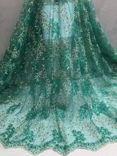 New Designs African French Lace Fabric High Quality Nigeria French Net Lace 2018 With Stones and Beaded For Women YDF37 Green 2024 - buy cheap