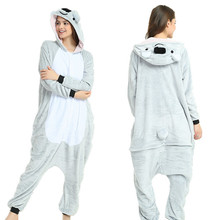 Adultos Pijamas Das Mulheres Flanela Sleepwear Unisex Koala Bonito Dos Desenhos Animados de Animais Conjunto de Pijama Com Capuz Pijamas Kigurumi 2024 - compre barato
