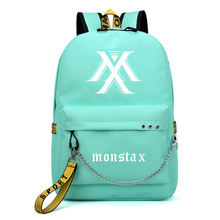 Monstax mochila estrela coreana, bolsa escolar para viagem laptop corrente fone de ouvido porta usb 2024 - compre barato