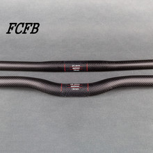 FCFB без логотипа труба из углеродистого волокна 3K углеродный руль для горного велосипеда велосипедный Руль 25,4*580/600/620/640/660/680/700 мм MTB углеродный руль плоского подъема 2024 - купить недорого