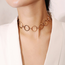 Nova moda colar pingente no pescoço boêmio chocker colar de jóias pequena colar de gargantilha redonda para mulheres corrente de cor de ouro 2024 - compre barato