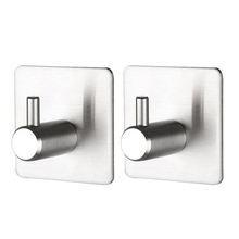 2pcs Coat Hooks Stainless Steel Glue Hooks Single Hanger Free Punch Hooks for Bedroom Bathroom 2024 - buy cheap