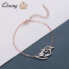 QIMING Artistical Figure Women's Bracelet Charms Girls Face Figure Stainless Steel Jewelry Rose Gold Girl Face Boho Bracelets 2024 - buy cheap