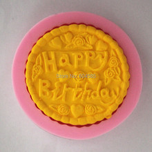 Molde de silicone fondant de happy birthday, mini moldes de artesanato para decoração de bolo diy 2024 - compre barato