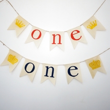 I Am One Burlap Banner first Birthday 1st birthday Party Decoration Christening Baptism boy baby shower favor 2024 - buy cheap