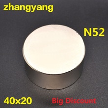 Free shipping 1PC hot magnet 40x20 mm N52 Round strong magnets powerful Neodymium magnet 40x20mm Magnetic metal 40*20 2024 - buy cheap