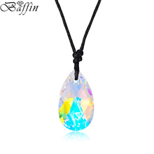 Baffin Original Crystal From Swarovski 22mm Water Drop Necklaces Pendants With Rope Chain Maxi Long Collier Handmade Joyas Gift 2024 - buy cheap