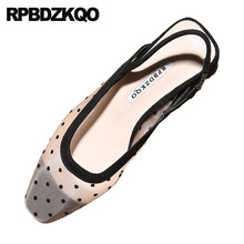 Strap Runway Black And White Sandals Slingback Summer Nice Slip On Flat Polka Dot Ladies Designer Closed Toe Women Shoes 2021 2024 - buy cheap